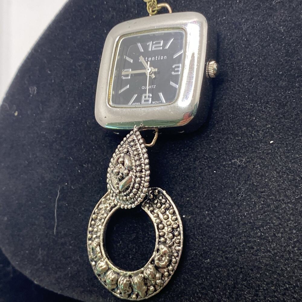 Womens Silver Southwest Custom Beaded Watch Necklace Works New Battery